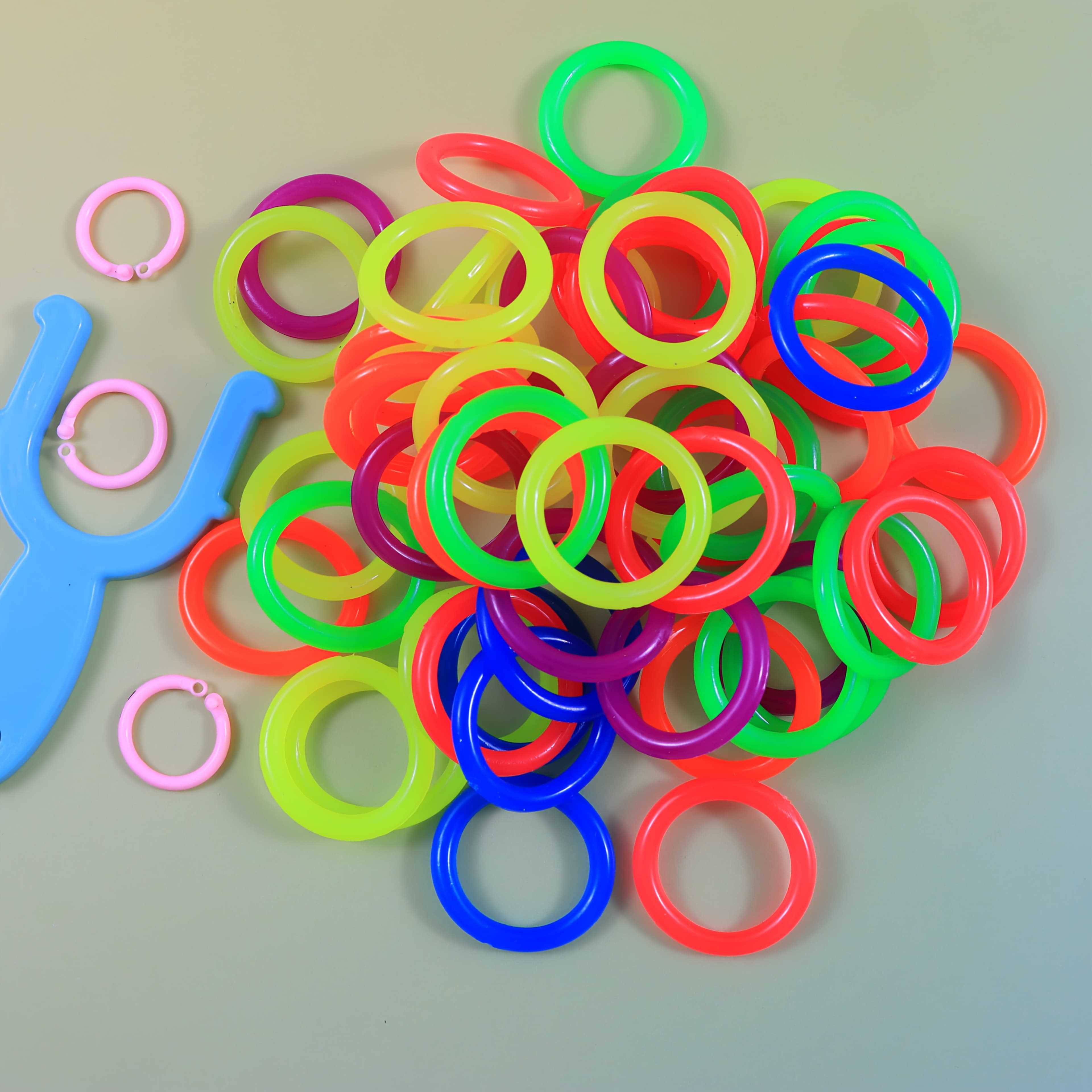 TEMU 60pcs Making Rubber Band Kit, 30mm Colorful Rubber Bands Making Set, With Plastic , Connecting Plastic , Art Kit, 2025 Creative Birthday Gift Ideal Christmas, Valentine's Day Gift