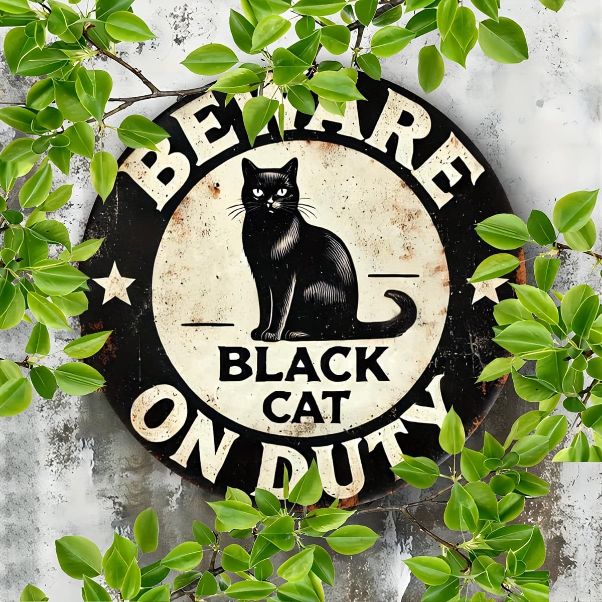 TEMU 2d Flat, 1pc Vintage Black Cat Metal Tin Sign For Outdoor House Garden Porch, 'beware Black Cat ' 8×8 Inch Aluminum Sign 2d Flat, Suitable For Cat Lovers Or Who Like Unique Decor, 2d Flat