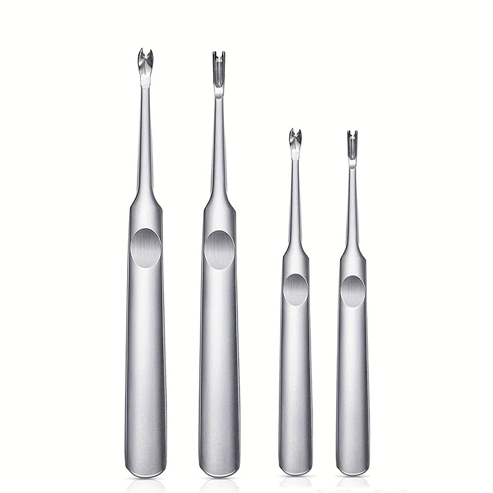 TEMU 4pcs Leather Tool Set, V Shape/u Shape Type Leather , 2pcs Big And 2pcs Small, Push For Leather Craft, Leather Craft Tool