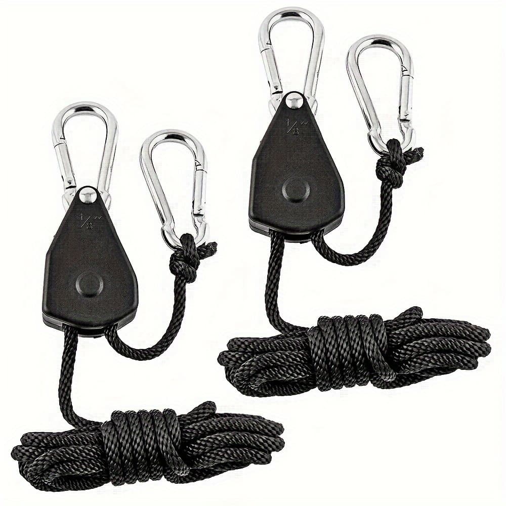 TEMU 2pcs Adjustable 8 Inch Reinforced Hangers Hanging Ratchet For Tent Grow Plant Lamp Hanger Pulley Hook