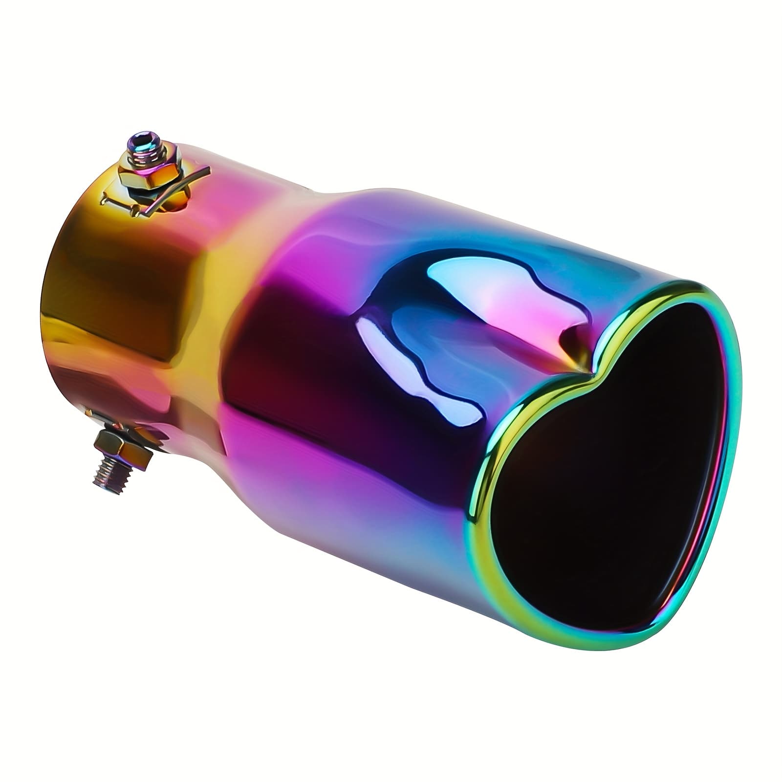 TEMU Stainless -shaped Exhaust Tips, 63mm/2.5in Tailpipe, Exhaust Nozzle Tailpipe Exterior Accessories, For Most Cars With Straight Exhaust Pipe Of Diameter Between 38mm And 53mm