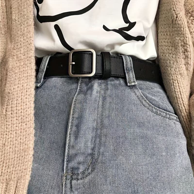 TEMU New Korean Fashion Versatile Belt Chic Student Leisure Retro Easy Square Belt Belt Belt Belt Belt For Men And Women
