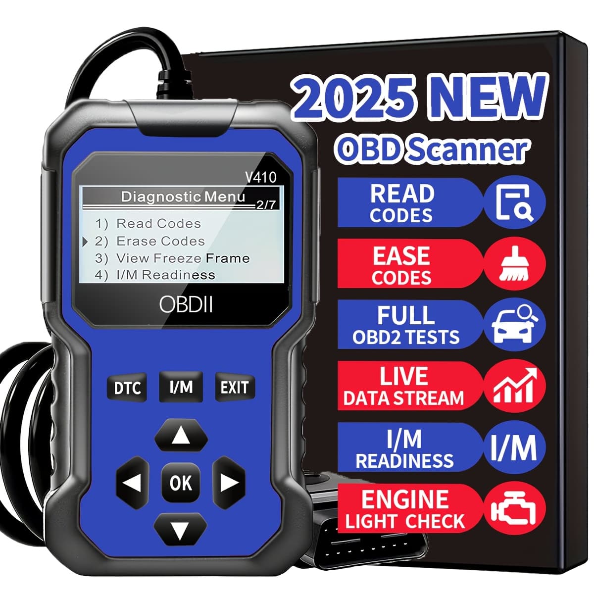 TEMU Car Scanner Diagnostic Reader, Car Voltage Tester Engine Fault , Charging Tester Diagnostic Tool For Obdii