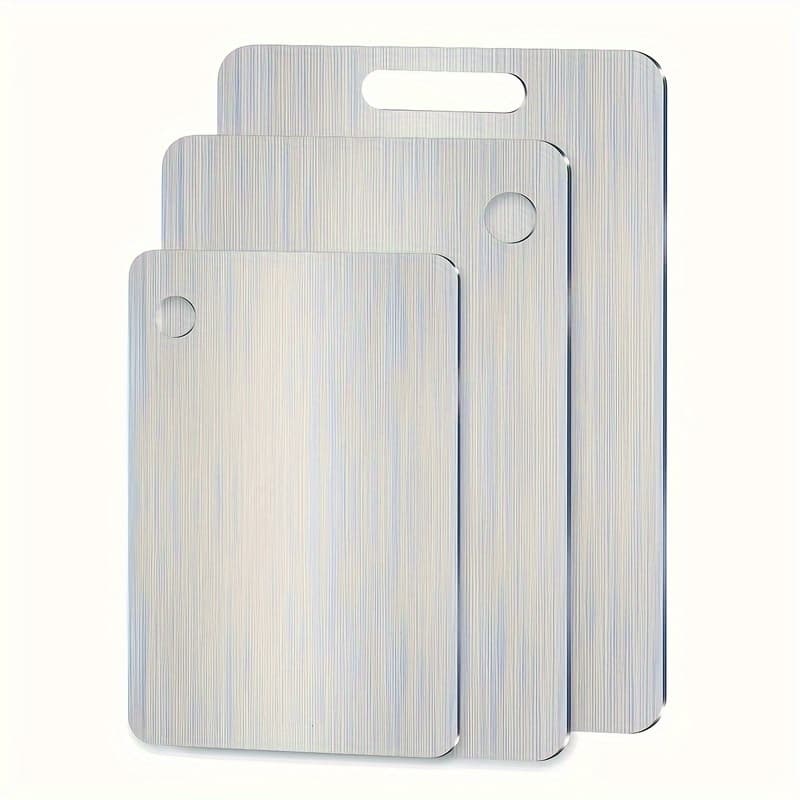 TEMU Stainless Steel Cutting Board Set Dual-sided Metal Chopping Boards For Kitchen, Portable Design For Meat, Vegetables,