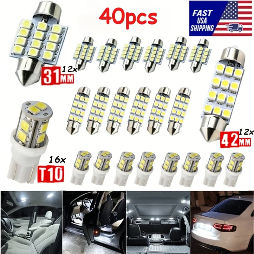 TEMU Car Lighting! 40pcs Indicators, Reading And Roof Lights