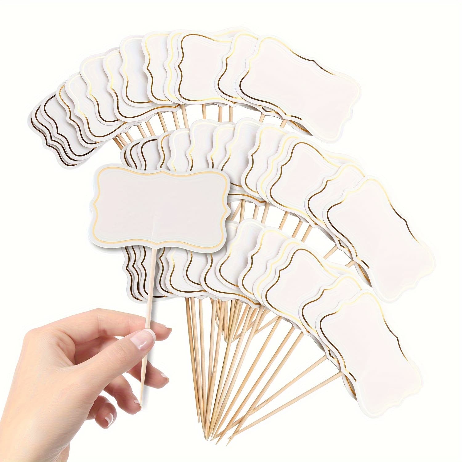 TEMU 56pcs Food Blackboard Logo For Food, Buffet Blank Toothpick Logo Cake, Wedding, Birthday Party And Dinner Decoration Supplies