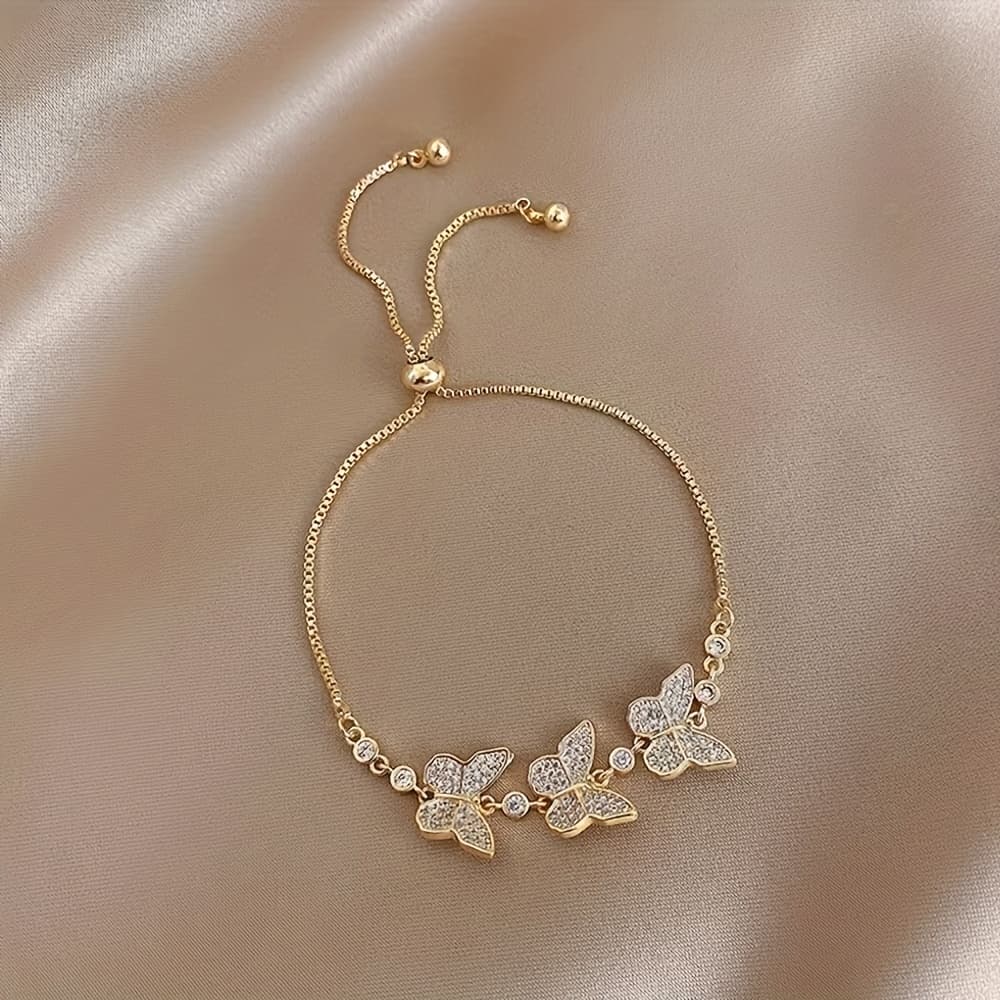 TEMU A Luxurious Adjustable Size Bracelet For Women Featuring A 14k Gold-plated