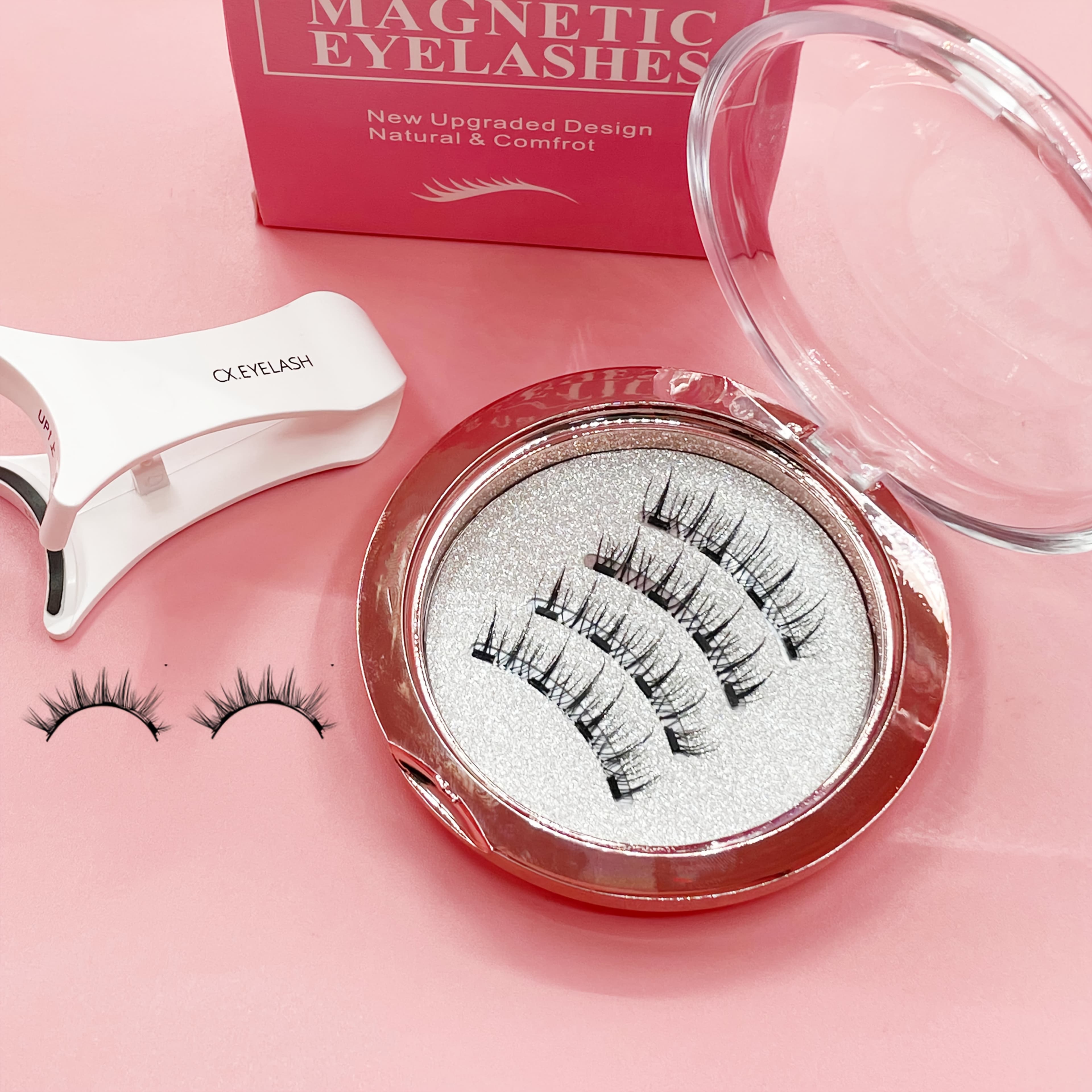TEMU Magnetic Eyelashes, 1 Pair, Thick, Anime Style Kitten Eyes, , Fitting Eye , Reusable