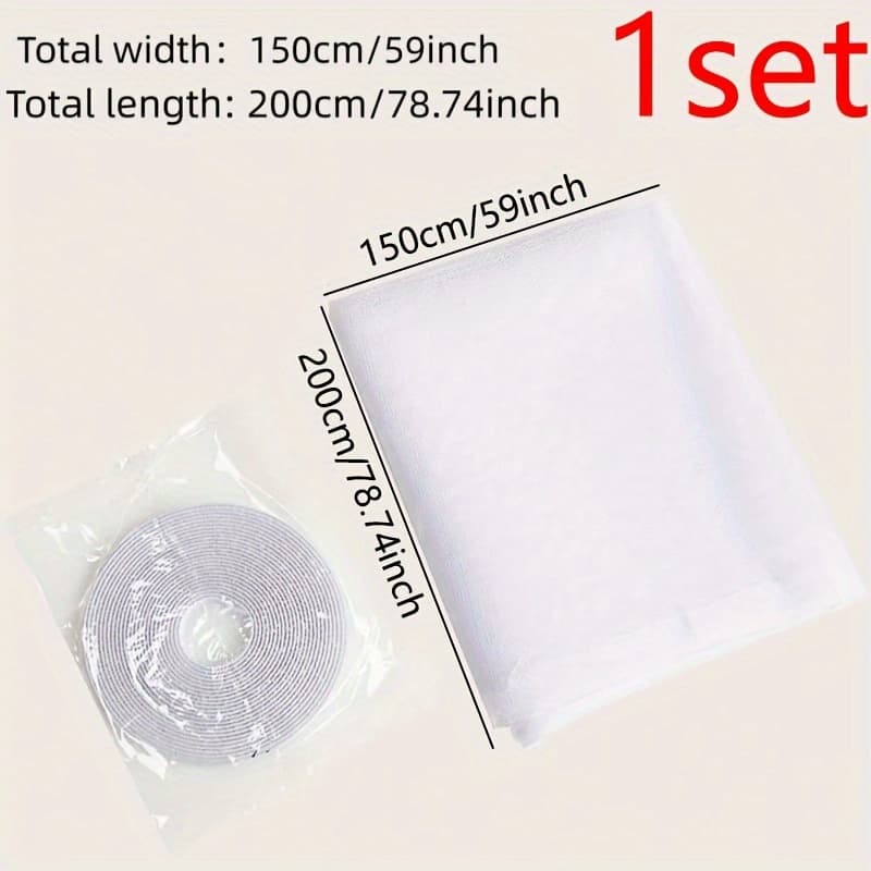 TEMU Easy-to-cut Repellent Self-adhesive Window Screens, No-punch Installation, Simple Invisible Mesh Curtains For Home Use, Thickened Polyester Netting