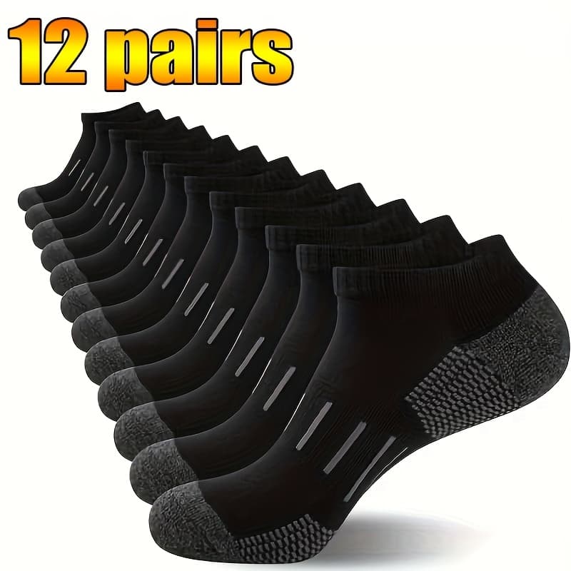 TEMU 12-pack Men's And Women Cushioned Running , Affordable Athletic Socks