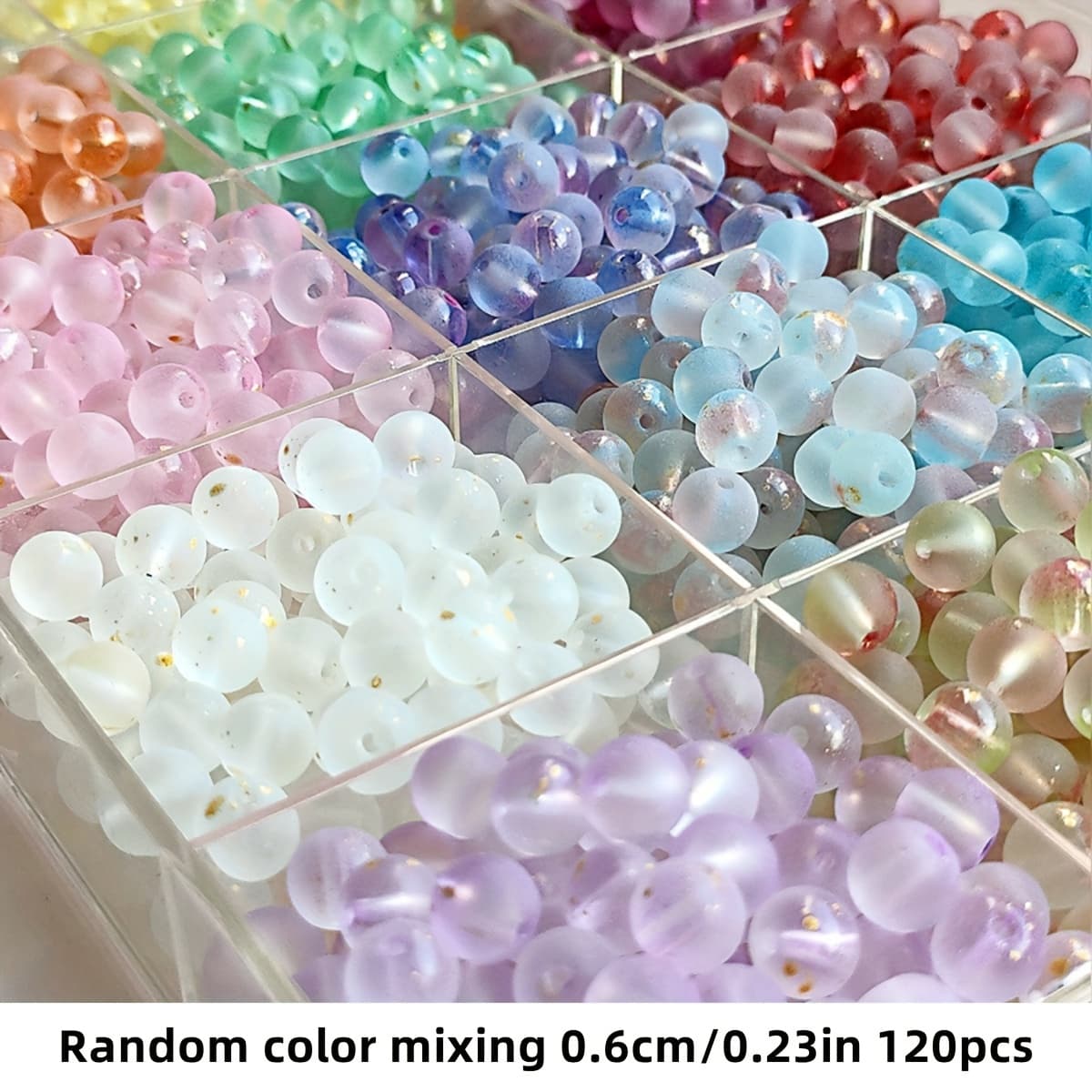 TEMU 120pcs/60pcs 6mm/8mm Random Colors For , Acrylic Valentine's Day Beads Transparent Frosted End Mix Spacer Jewelry Beads For Making Bracelet Necklace Earring Keychain Ornament Gift