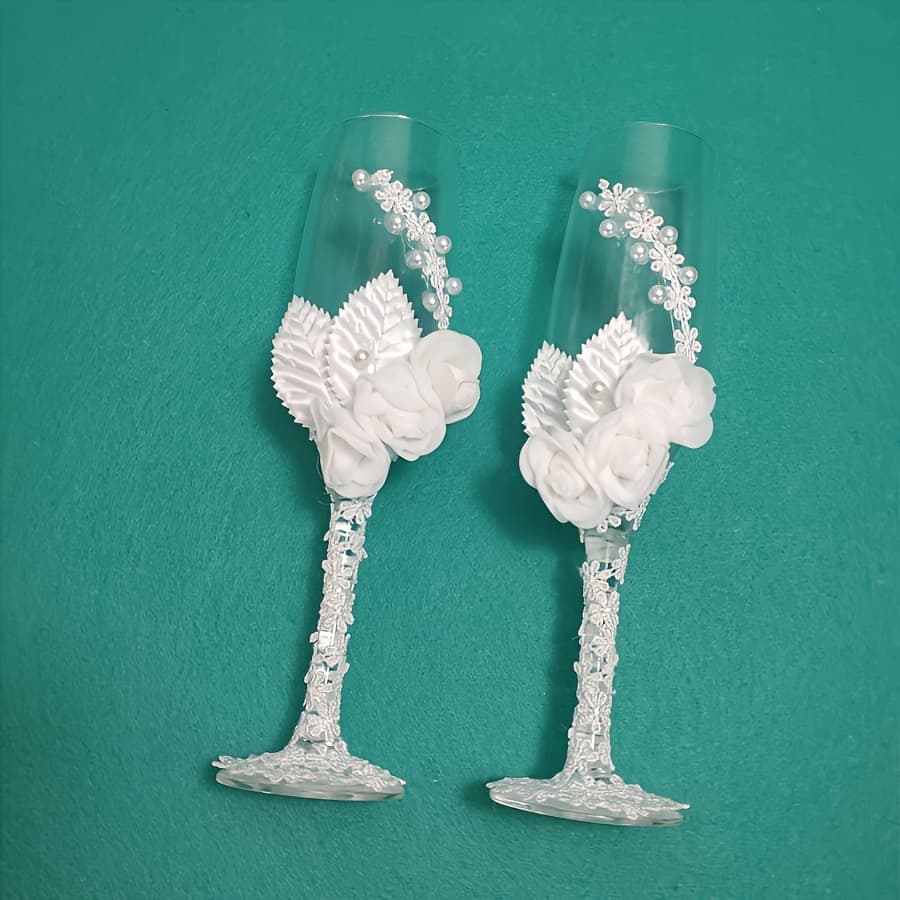 TEMU A Box Of Flower Leaf Bride Love Pair Of Cups Drinking Romantic Wedding Wine Glass Gift Box