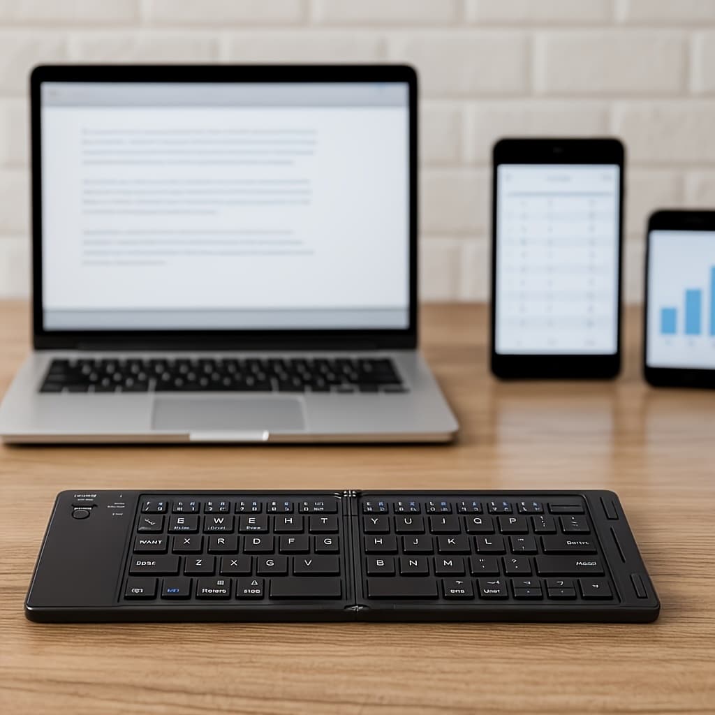 TEMU Ultra-thin Wireless Foldable Keyboard, Rechargeable Magnetic 7.3mm Ultra Slim And Compact Keyboard With Media Hotkeys For Computer Desktop Pc Laptop Smart Tv