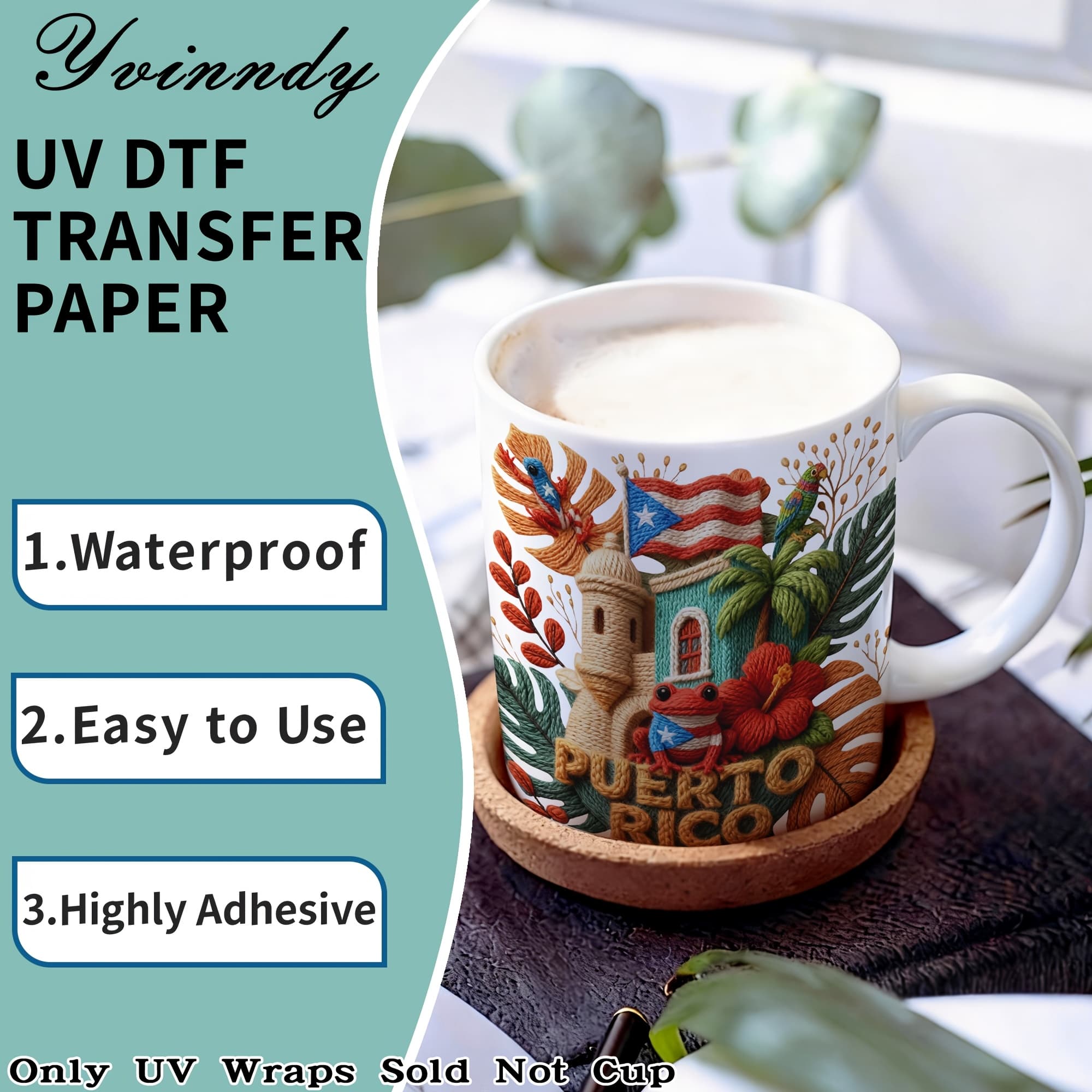 TEMU 12pcs/set Retro Puerto Uv Transfer - Suitable For Crafts, Mugs, Laptops, And Water Bottles, Self-adhesive Plastic, Decorations, Laptop, Holiday Decorations, , High-quality Printing, Durable