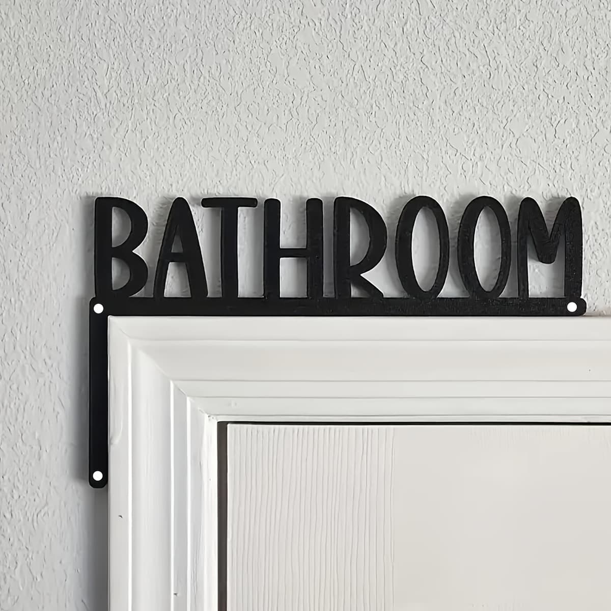 TEMU A Metal Bathroom Sign Wall Hanging, A Corner Sign For Bathroom Door Frames, Used For Home Decoration, An Indoor Wall Hanging Above Bathroom Door, Suitable For Bathroom Signage