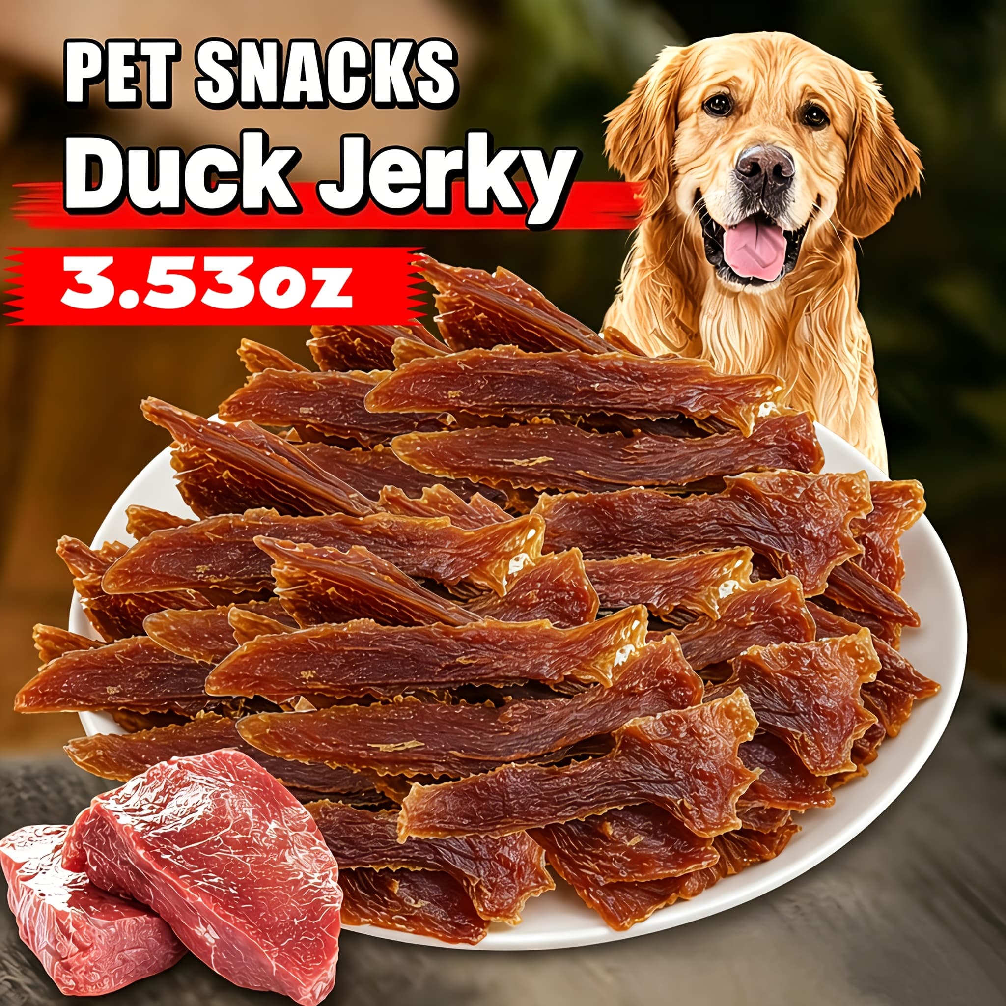 TEMU Duck Jerky Dog Treats For Small, Medium & Large Dogs, Low-fat High-protein , Easy To Training Rewards