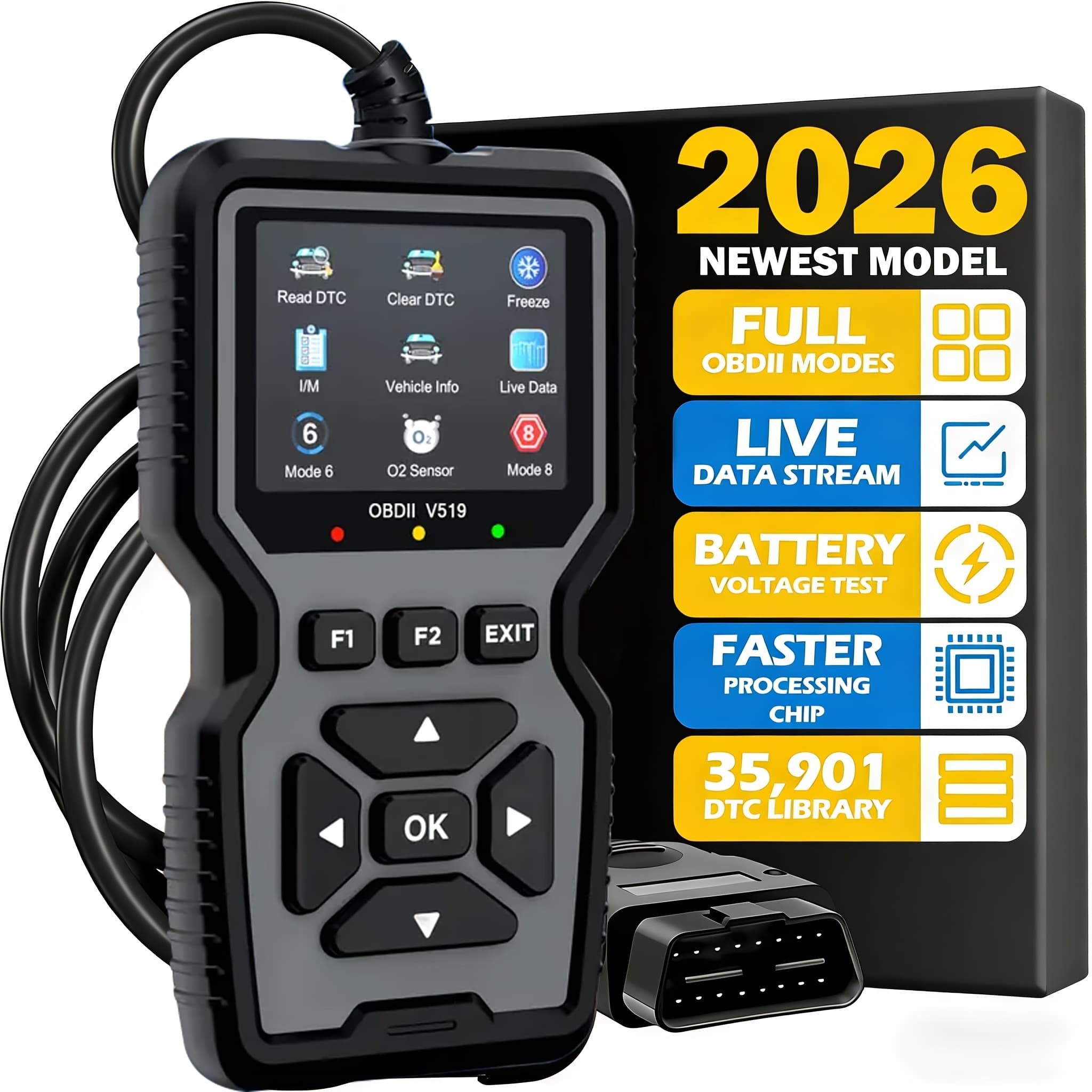 TEMU Diagnostic Scanner, Automotive Fault Code Reader With Reset Function, Supports 6, 8, And I/m Readiness Testing, Suitable For Check Engine Light Diagnostic Tool For All Obdii Models From 1996