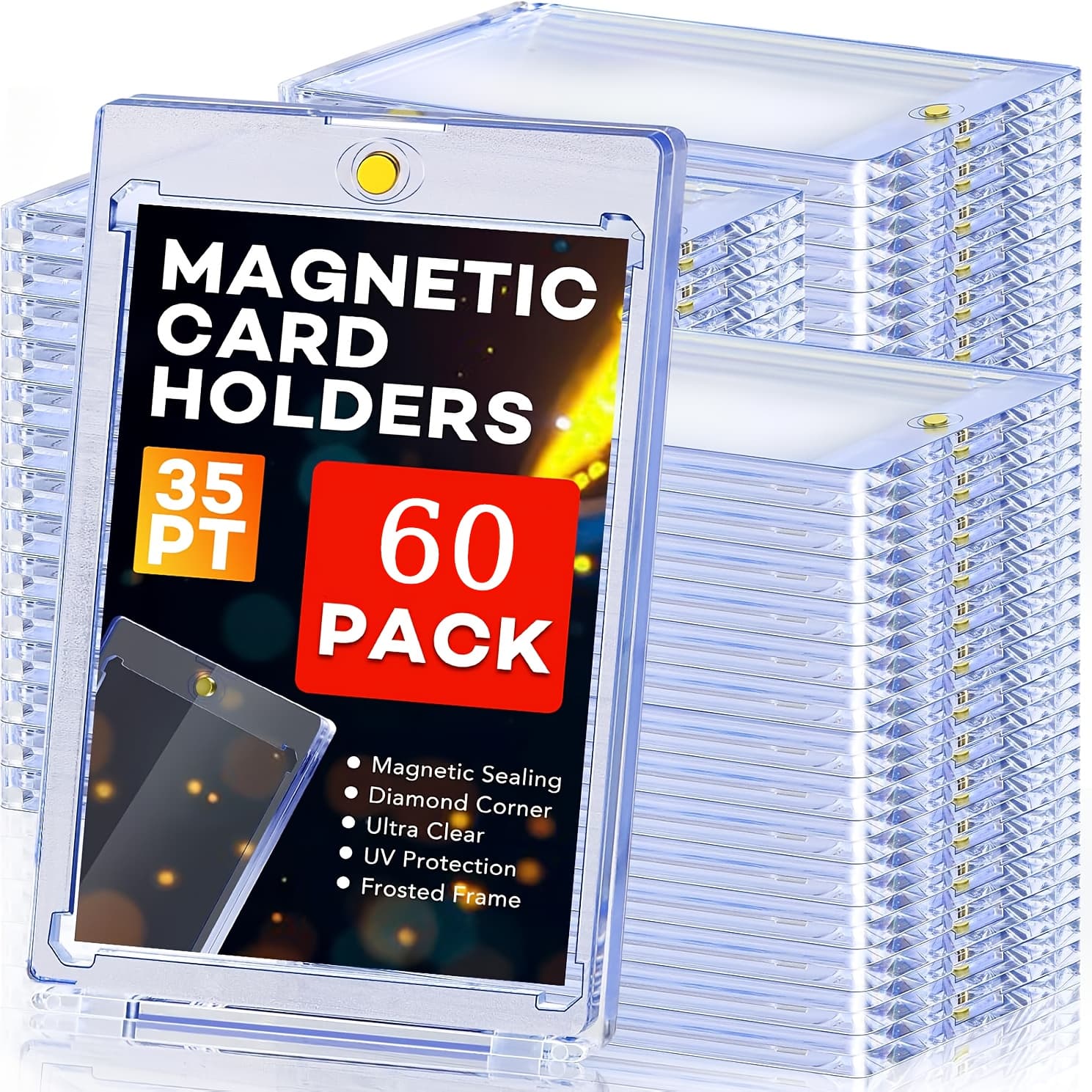 TEMU 5/30/60pcs 35 Point Magnetic Trading Sports Card Holders Hard Case Packs