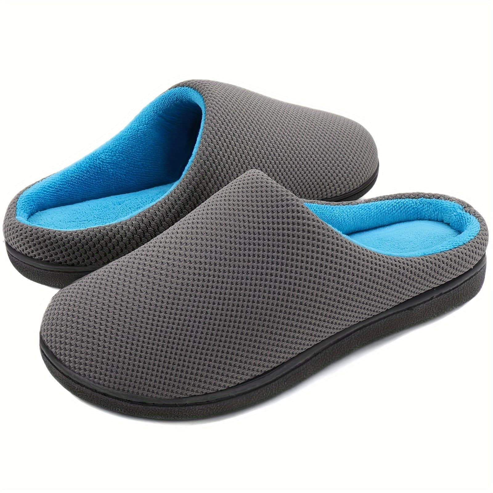 TEMU Men's Memory Foam Slippers Indoor Outdoor Cozy House Shoes With Sturdy Rubber Sole