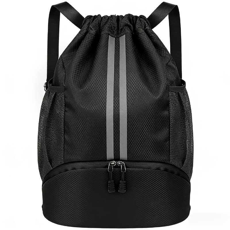 TEMU Sports Drawstring Backpack - Bag With Shoe Compartments And Moisture-proof Pockets, Women's/ Men's, Navy Blue, Sports Drawstring Backpack Men's [women's Backpack]