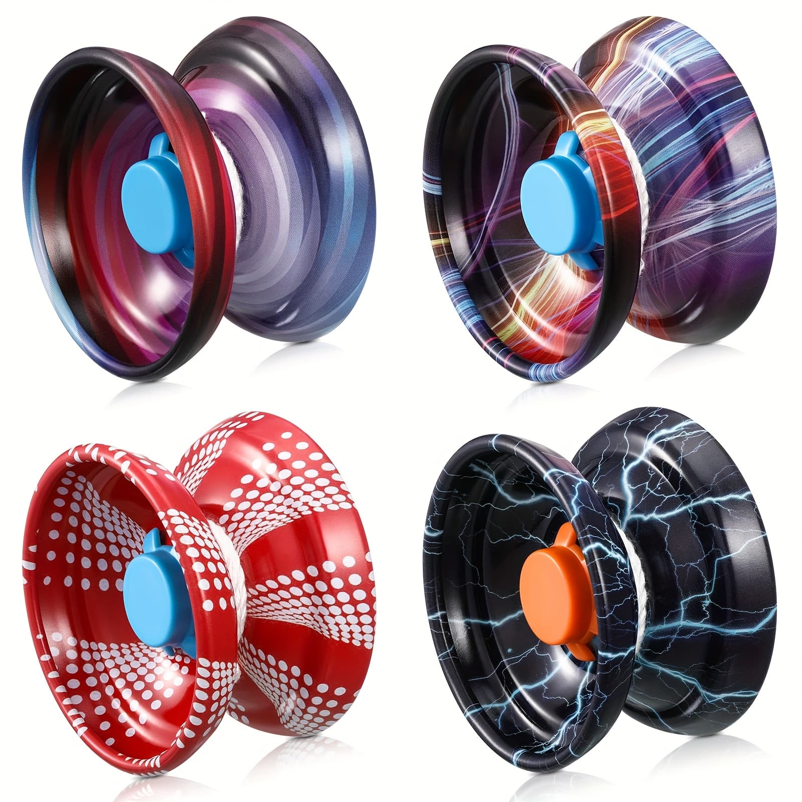 TEMU 4pcs Yoyo Alloy Responsive Ball, Metal Trick Ball For Beginners, Boys, Adult Players Auto Return Technology Ball (multi Style)