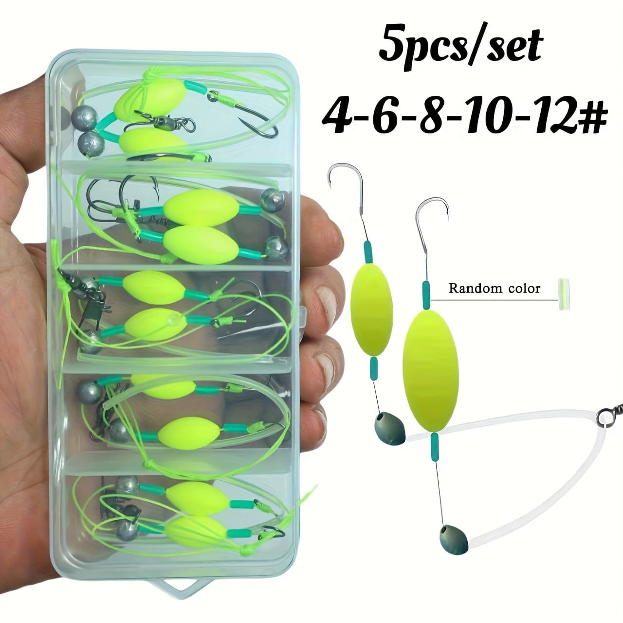 TEMU 5pcs Salmon Fly Fishing Tool Kit In Sizes 4, 6, 8, 10, And 12. Newly Upgraded Version With Line And Double Hooks Featuring Ise Ni Hooks, Suitable For Fishing In Large Water Bodies