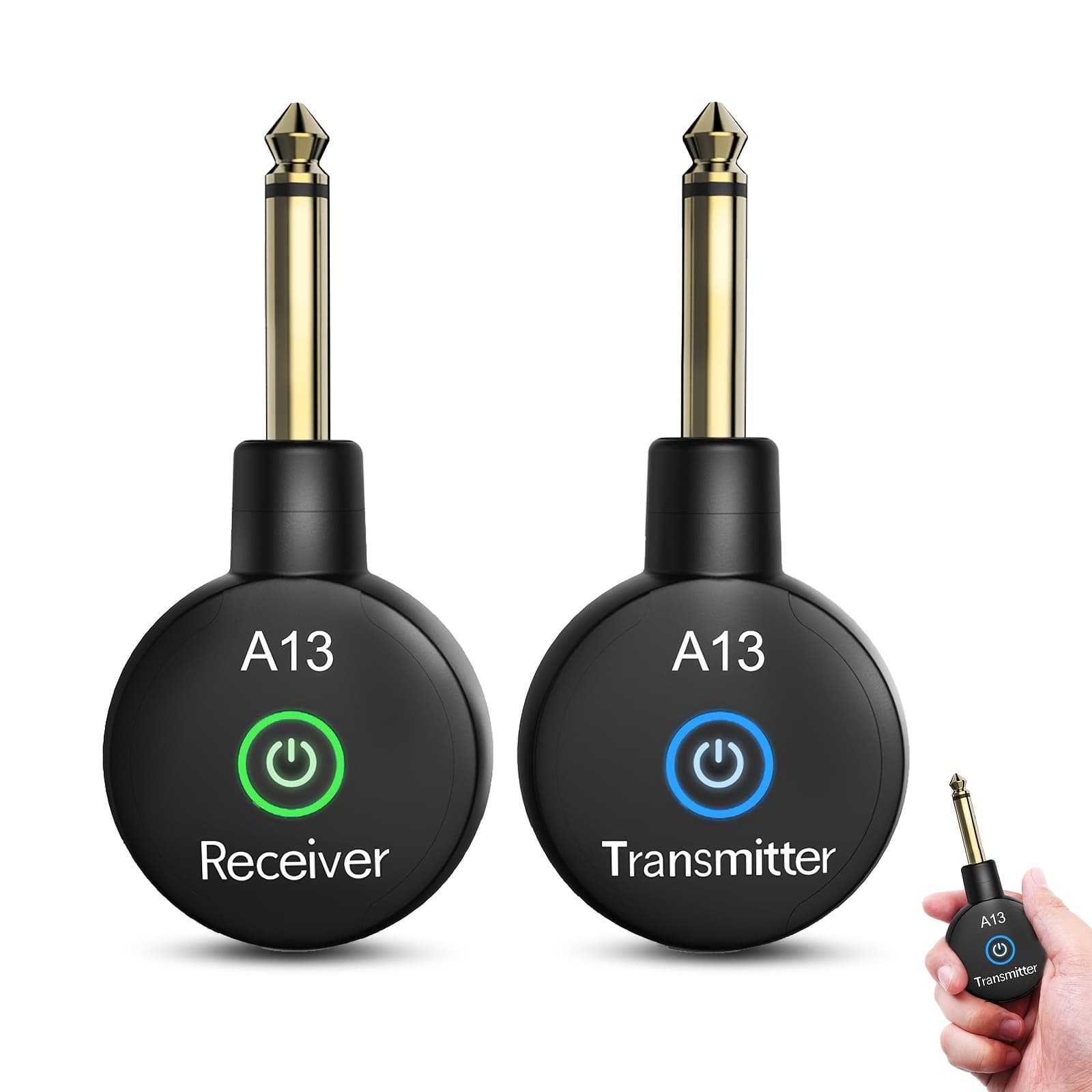 TEMU Wireless Guitar .4ghz Wireless Guitar Transmitter Receiver Rechargeable Audio Wireless Transmitter 2 , Rechargeable Li-battery, 100ft Range, 10h, For Electric Guitar, , Violin, Keyboard