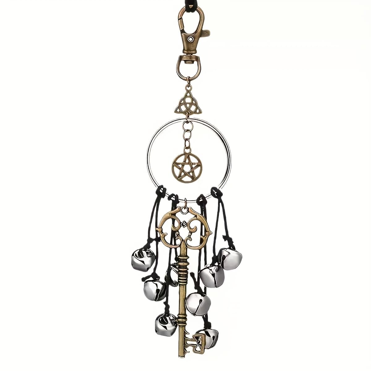 TEMU 1pc Witch Bells Pendant, Witchcraft Wall Decor, Home Brass Bells Wall Hanging Door Handle Protection, For Halloween