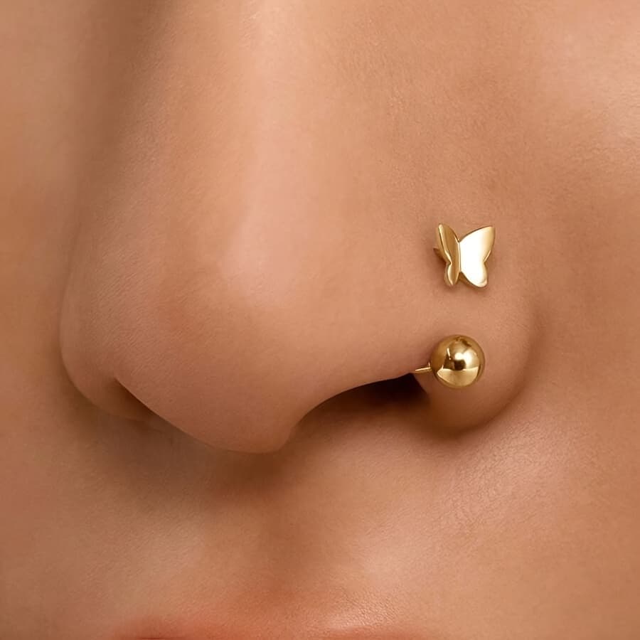TEMU 1pc Minimalist U-shaped Septum, Hypoallergenic 316l Stainless Steel Lip Ring, For Piercing Ear Nose Hanging Ear Cartilage Conch Helix Lobe Women's Pierced Earrings