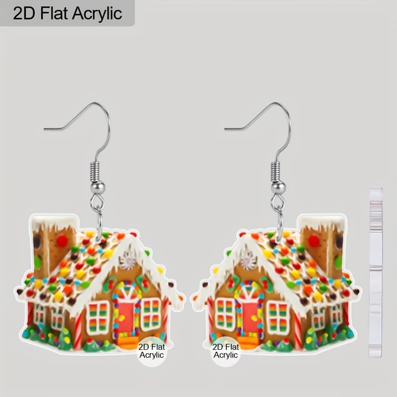 TEMU 2d Flat, 1 Pair Of Christmas Colored Small Ball Acrylic Earrings, Fashionable And Party Gifts, Girlfriend Gifts, Birthday Gifts Product Surface Has A Layer Of Transparent Protective Film