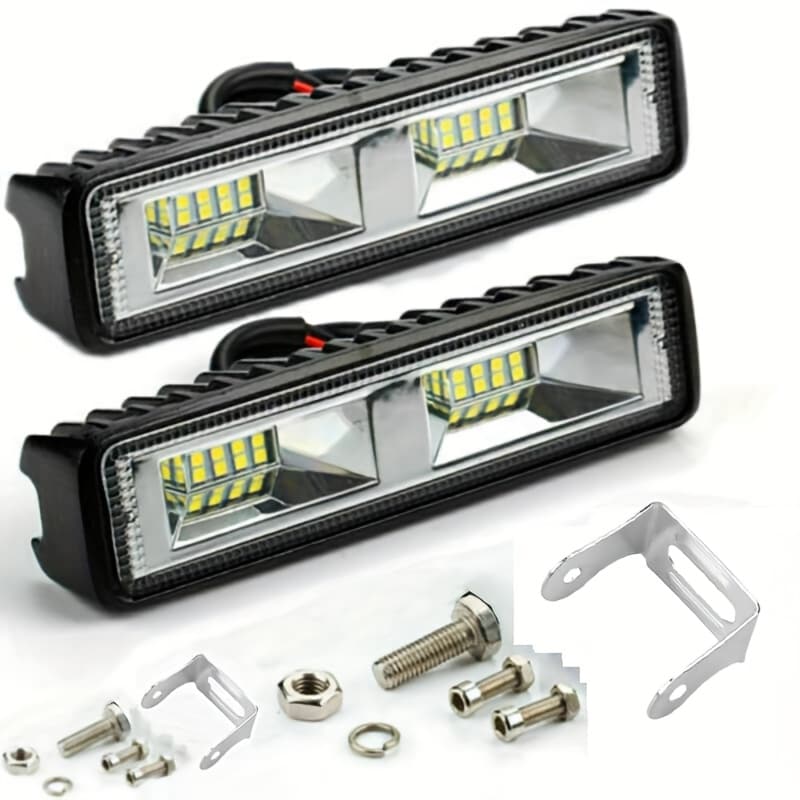 TEMU Set Of 2 Led Lights For Vehicles - 4.3"/6.3" 140w, Featuring Dual White And Yellow Beams, High And Low Settings, Ideal For Off-road Pickups And Motor Vehicles, Exterior , Without Battery