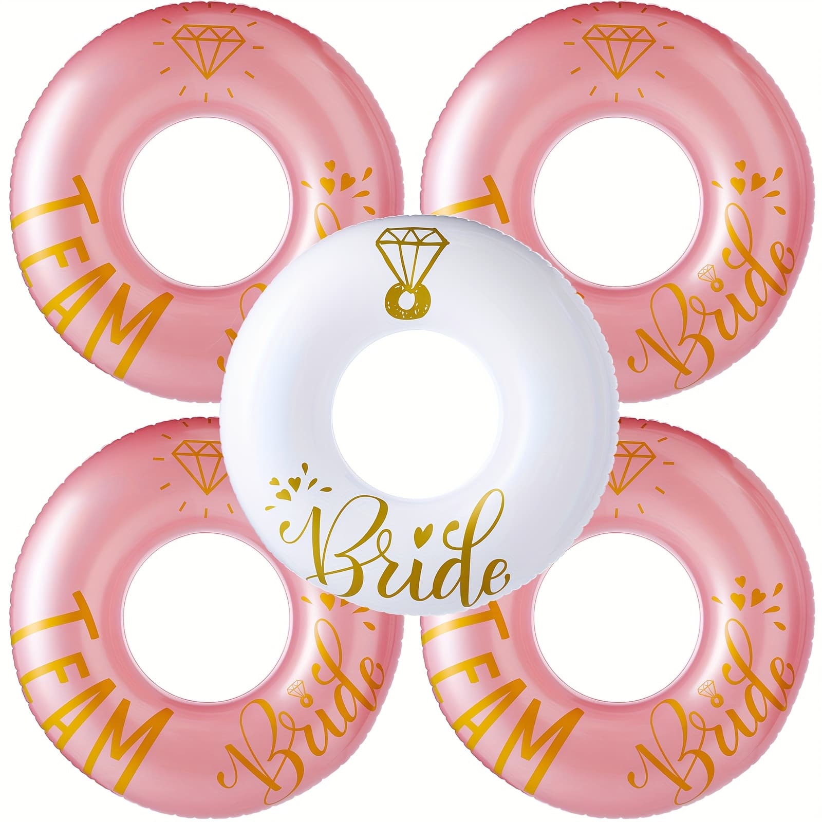 TEMU 5pcs Bride Pool Float Funny Bachelorette Party Decorations Inflatable Pool Tubes For Adults 48'' Team Bridal Pool Floaties Party Favors For Bachelorette Bridal Shower Party