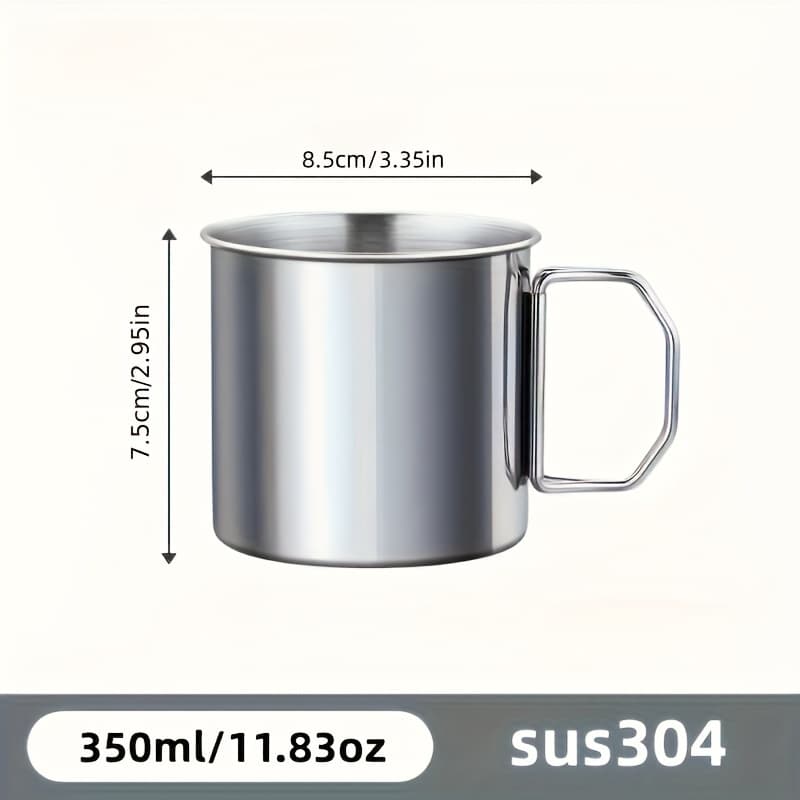 TEMU Stainless Steel Folding Water & Coffee Cup - Portable, Multi-use Mug For Outdoor Camping, Picnics, And Hiking, 304, Outdoor Camping, Travel Cup