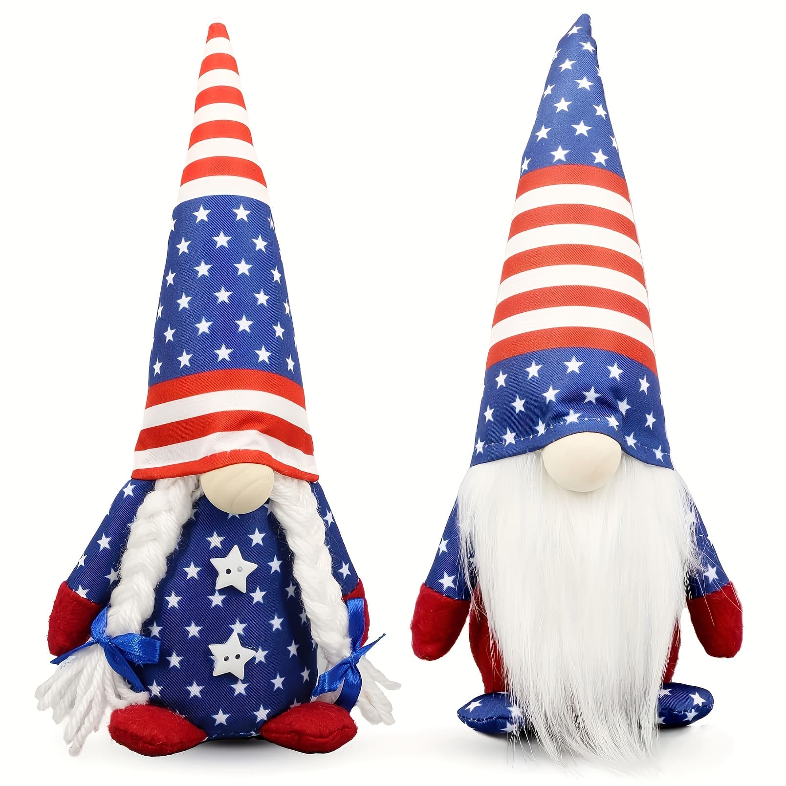 TEMU 2pcs Spring Gnome & Swedish Elf Decorations With Bunny Figures - Bright / Suitable For Easter Bunny Centerpiece, Plush Figures For Tabletop Shelf Decor, Spring Table Centerpiece For, Room, Crafts