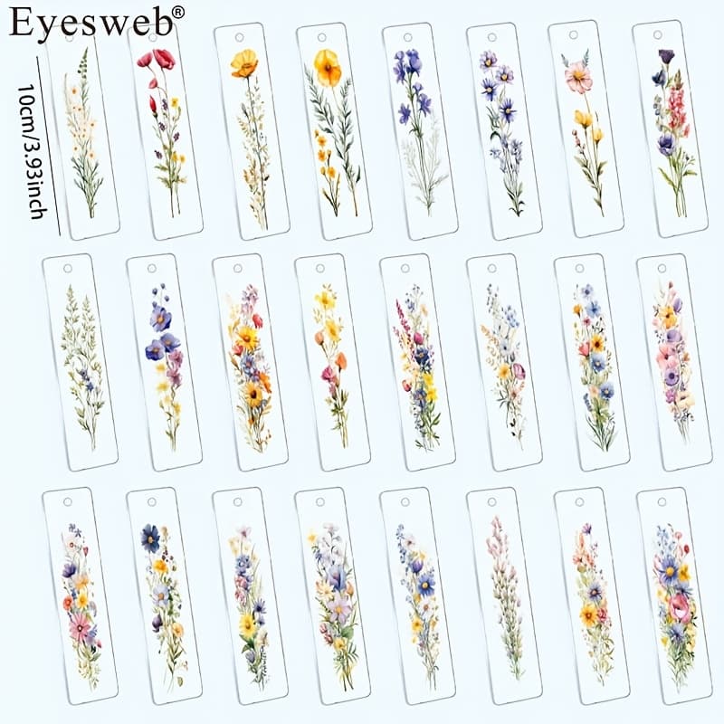 TEMU Uv Dtf Bookmark Transfer Paper - 24 Sheets Watercolor Wildflowers Uv Dtf For Acrylic Bookmarks Flower Double-sided Printing Uv Dtf Wraps Rub On Transfer Paper For Book Lover Blank Bookmarks