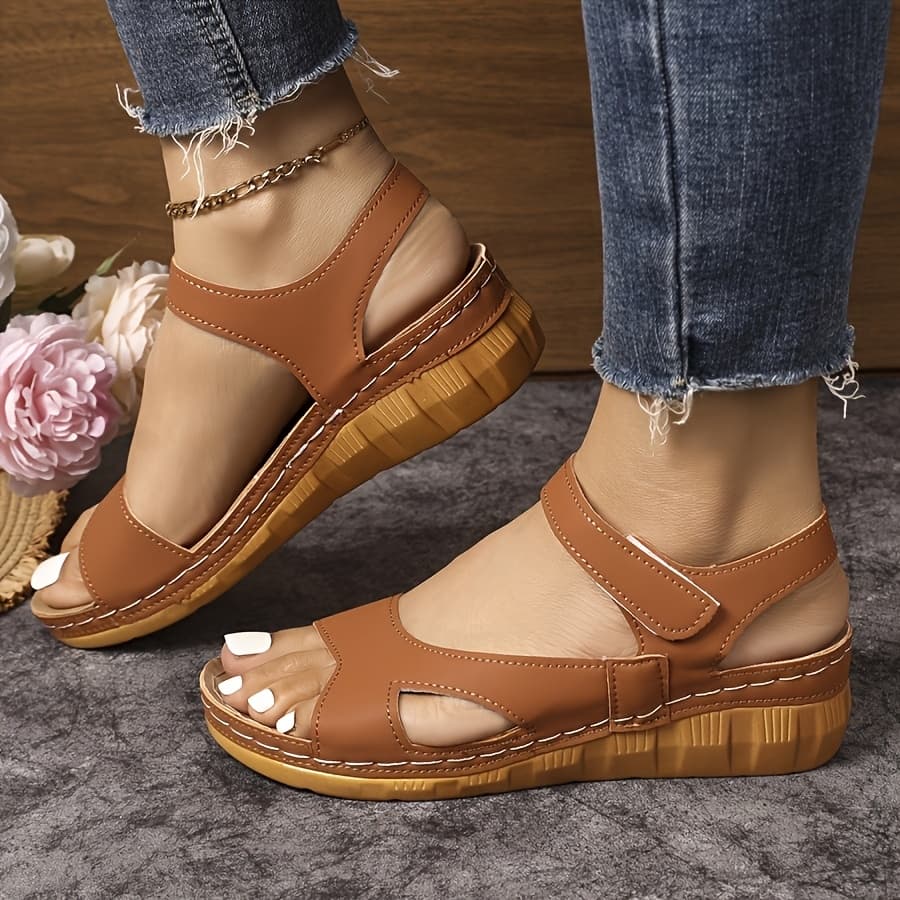 TEMU Ladies' Thick Soled Heel, Toe Summer Versatile Women's Sandals, Women Shoes