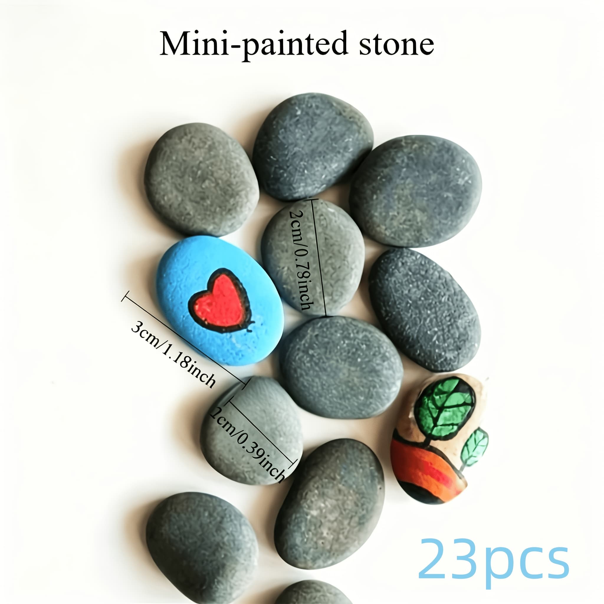 TEMU 23pcs Natural Set - Smooth Gray-black Stones, Sized From 0.39 To 1.18 Inches, Ideal For Art Decor, Crafts, Aquariums, And Painting, A For Modern Decoration