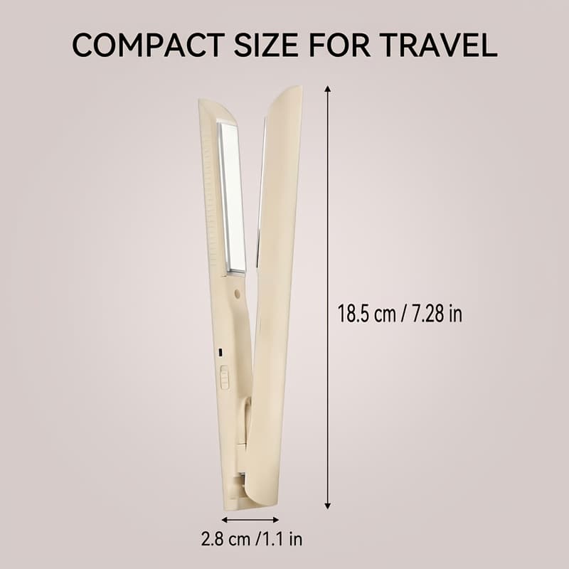 TEMU Mini Usb Hair Straightener, 2-in-1 Portable Cordless Flat Iron, For Travel, Anti-scald, Straightening And Curling Styling Iron, Fast, Compact Hair Styling Tool, For All Hair Types