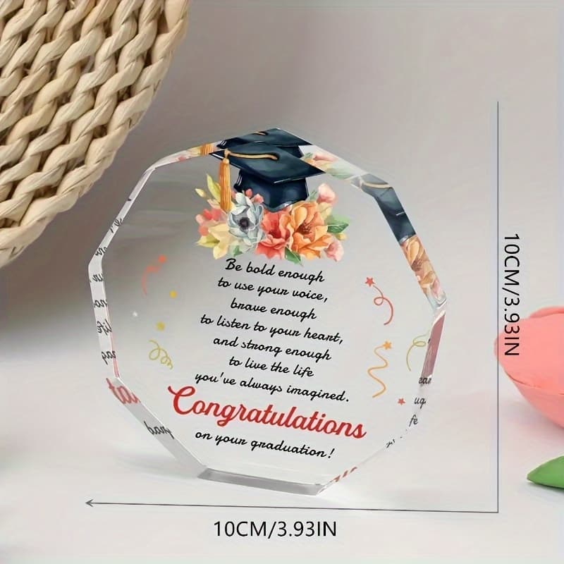 TEMU 2d Flat Graduation Acrylic Decorative Keepsake Plaque - Graduation Gift For Her Him, Gift For Friend, College, High School, Unique & Memory