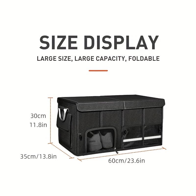 TEMU Universal Car Trunk Organizer, Portable Foldable Car Storage Bag With 3 Compartments, Suitable For Suv, Truck, Van, Sedan