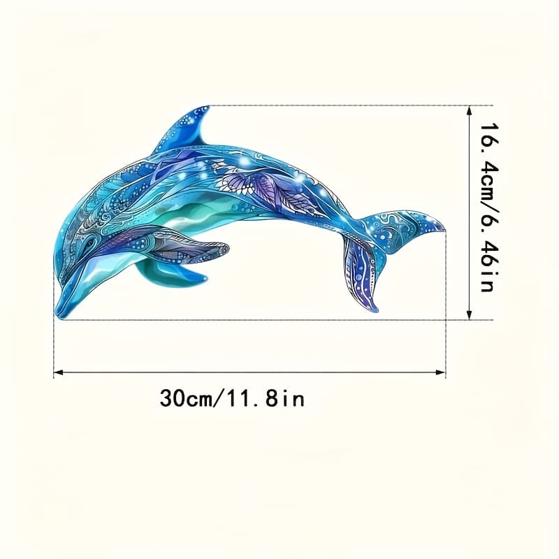 TEMU 1pc Colorful Metal Dolphin Wall Art - Hand Painted And Purple , Indoor Wall Decor For Living Room, Garden, Wedding And Valentine's Day Gifts, Housewarming Gift, Ocean Theme Home Decor