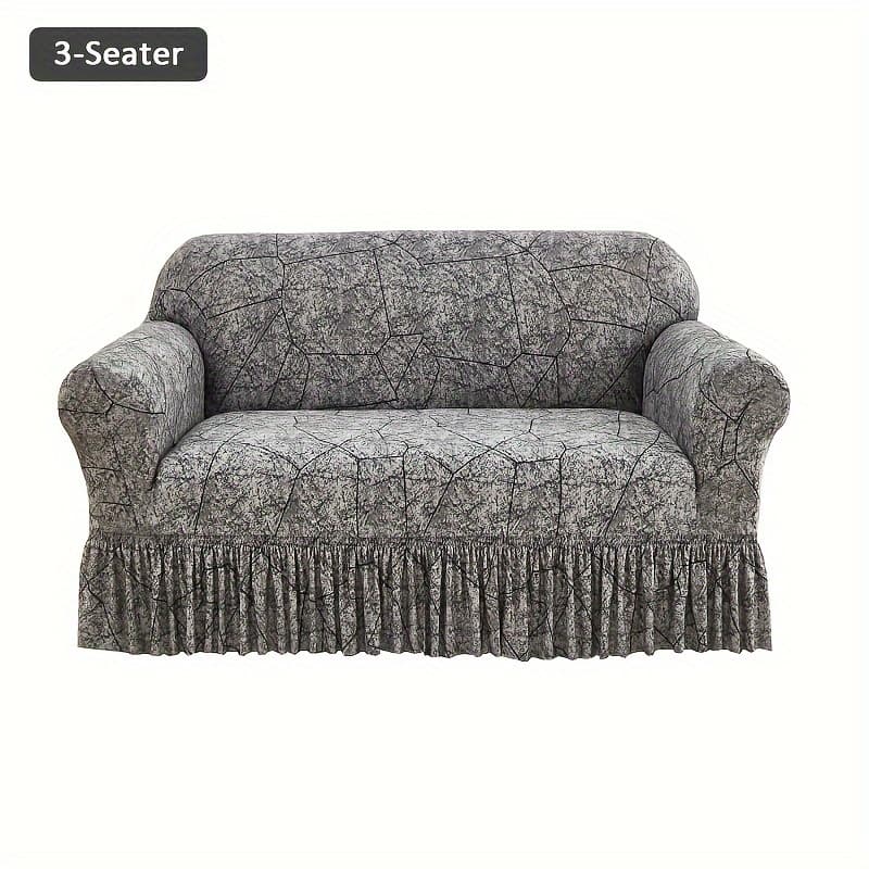 TEMU Xm-mirelitho 1pc Printed Elastic Skirt Sofa Cover Living Room Sofa Protective Cover