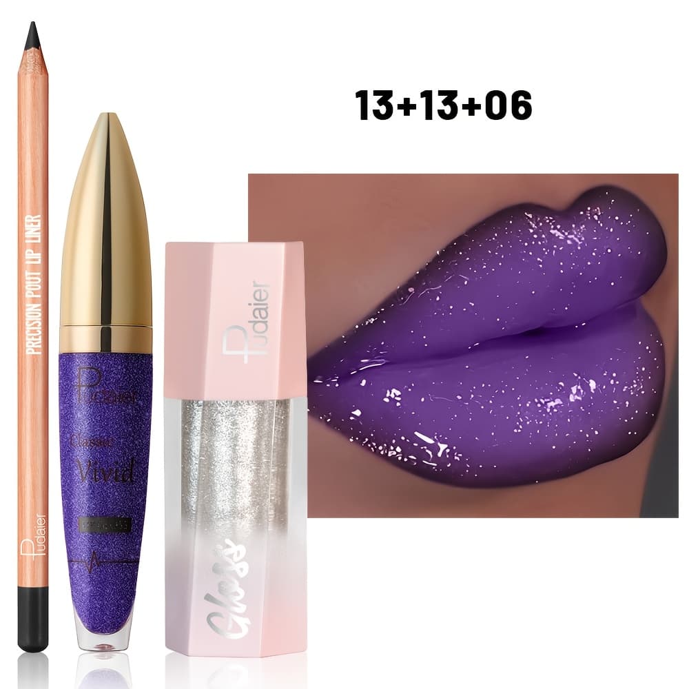 TEMU Women's Lip Gloss And Lipstick - Shine, Moisturizing Lip Stain, Pink/purple/, Suitable For Tones, Long-