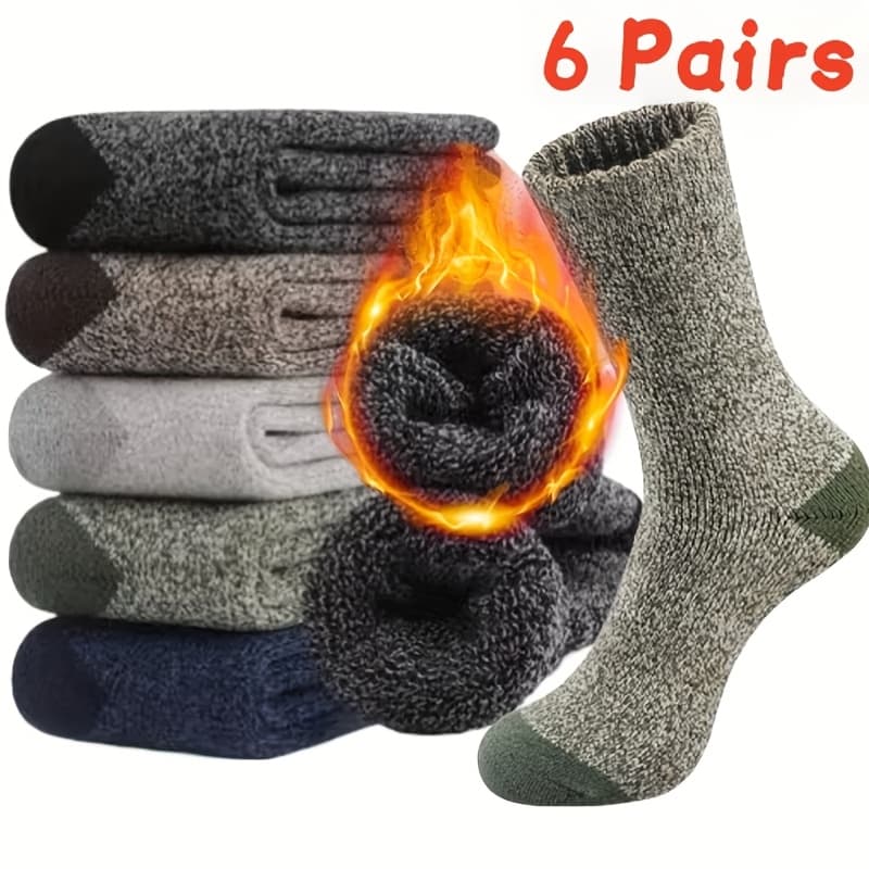 TEMU Warm Socks For Men And Women, Heavy-duty Cold Weather Hiking And Winter Socks, Ultra-thick Mid-tube Socks, Machine Washable, Suitable For Outdoor Activities