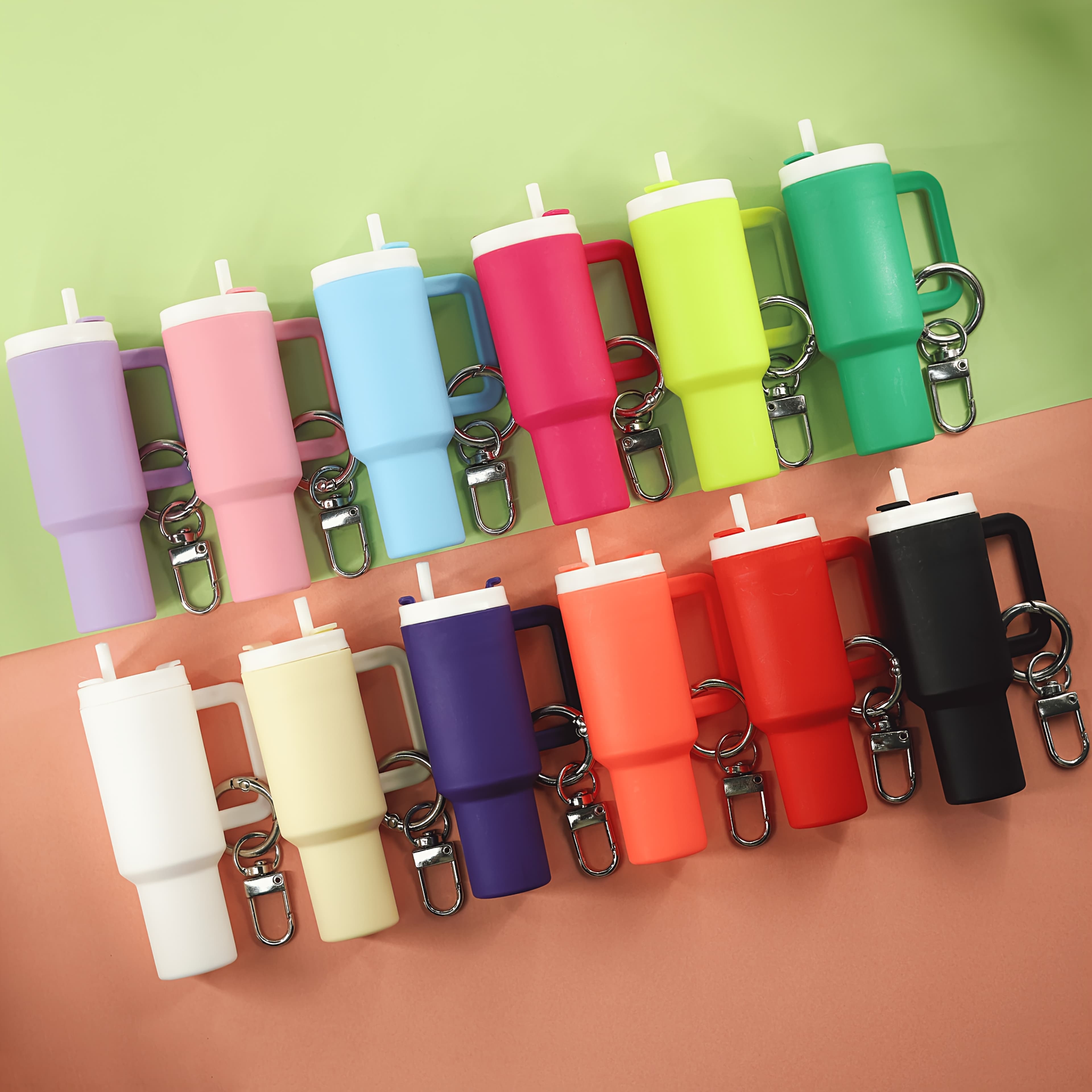 TEMU 12/16/19/50/100pcs Mixed Cup Keychains That Can Hold Lipstick And Small Decorative Items, Making Them For
