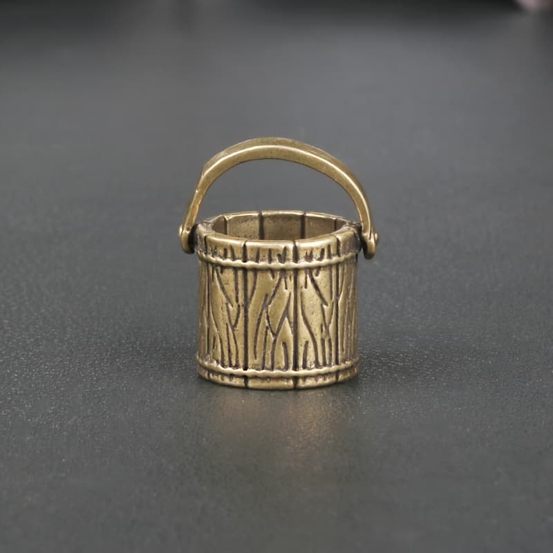 TEMU Brass Material Bucket Craft Desktop Ornament, Micro Landscape Decoration, Crafts, Gifts