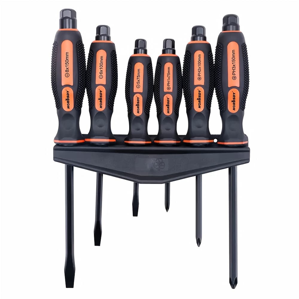 TEMU 6pcs Magnetic Screwdriver Set, 3 Phillips And 3 Tips Screwdriver For Fastening, Chiselling And Loosening Screws (new Screwdriver Set)
