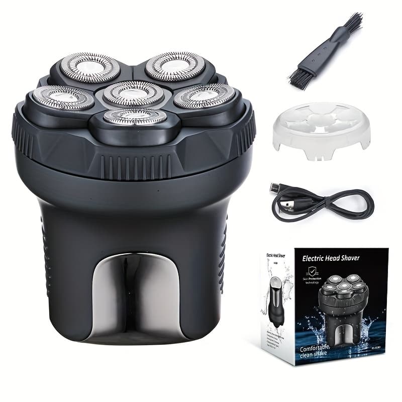 TEMU Men's Electric Shaver, Bald Men's Head Shaver, Usb Rechargeable, Wet And Dry, Full Body Washable 6d Floating Head Shaver, Comes With Magnetic Removable , Suitable For Grooming Care
