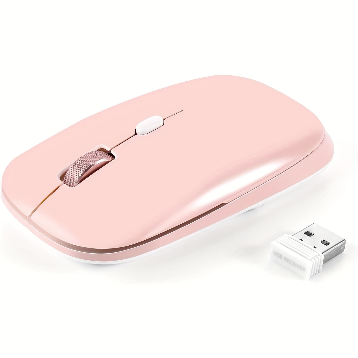 TEMU Slim Cordless Mouse With 2.4g Wireless Technology, Designed For Laptops And Desktops, Featuring And An Ergonomic , Complete With A Usb Nano Receiver, In Bat