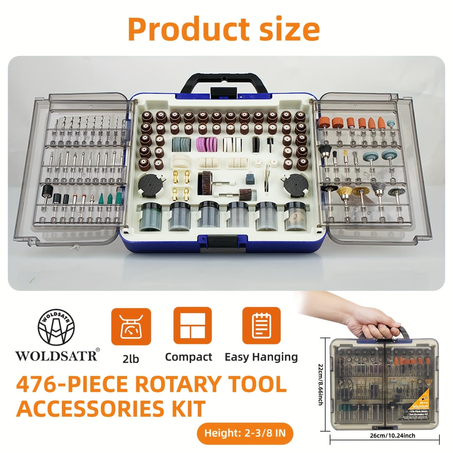 TEMU 476pcs Rotary Tool Accessory Set, Includes Drill Bits For Rotary Tools, Ideal For Cutting, Sanding, Grinding, Engraving, Polishing, And Drilling